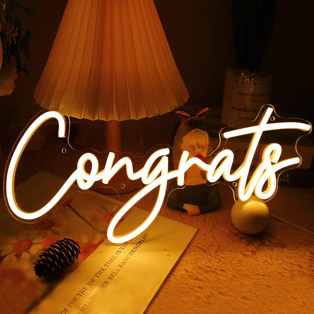 Neon Sign Party - Panneau néon « Félicitations » avec