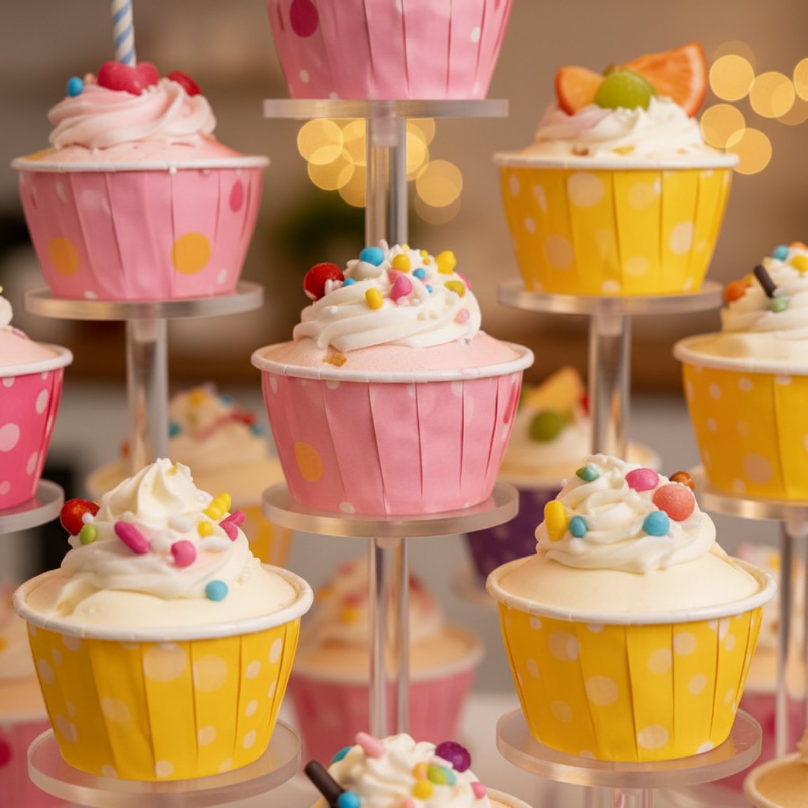 Cupcake Stand Tier - Support à cupcakes en acrylique transparent,