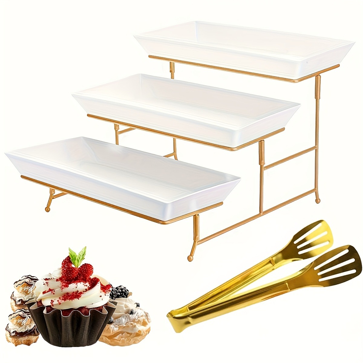 Cupcake Stand Tier - Support de service à étages blanc