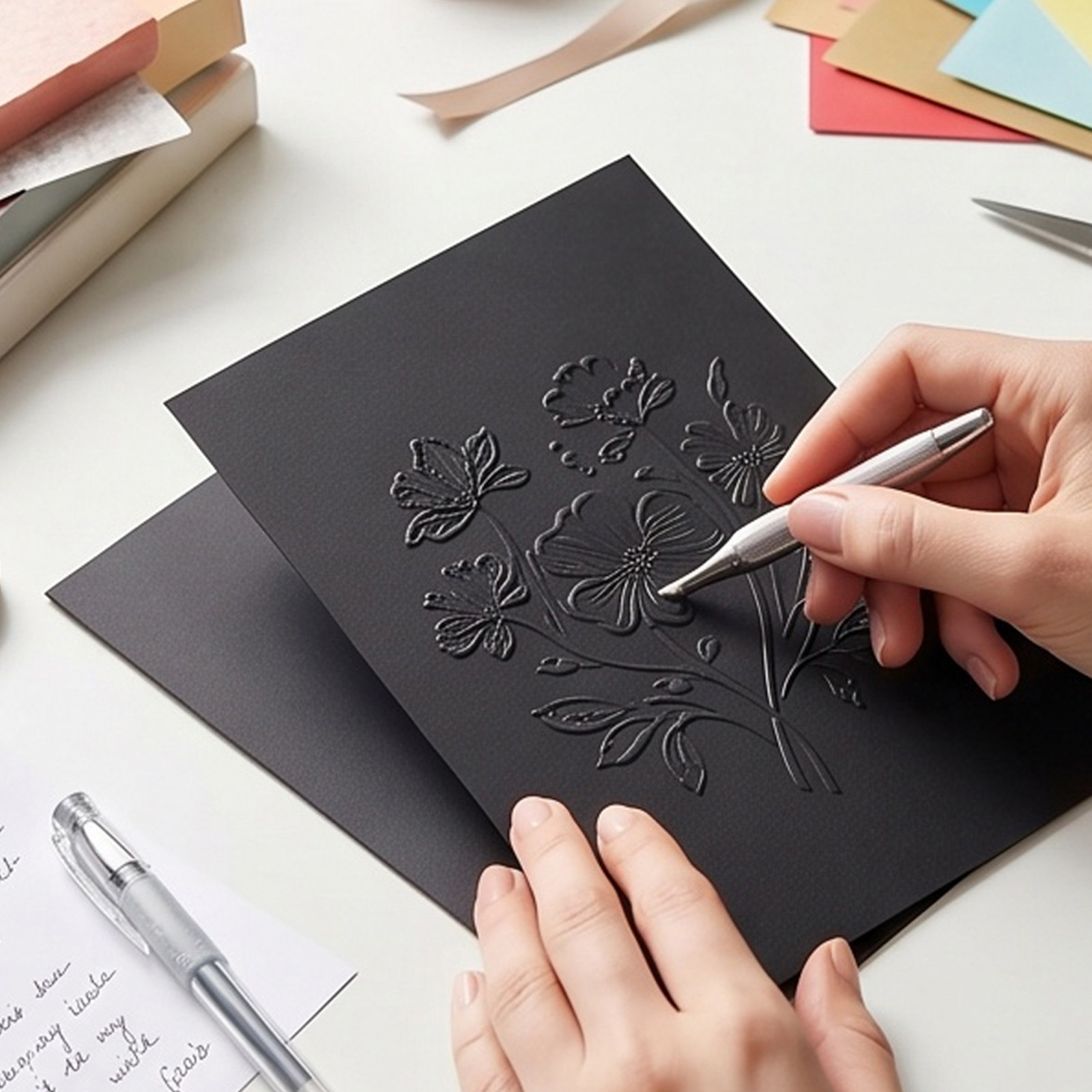 Papercraft Supply Invitation - 60 feuilles de papier cartonné noir