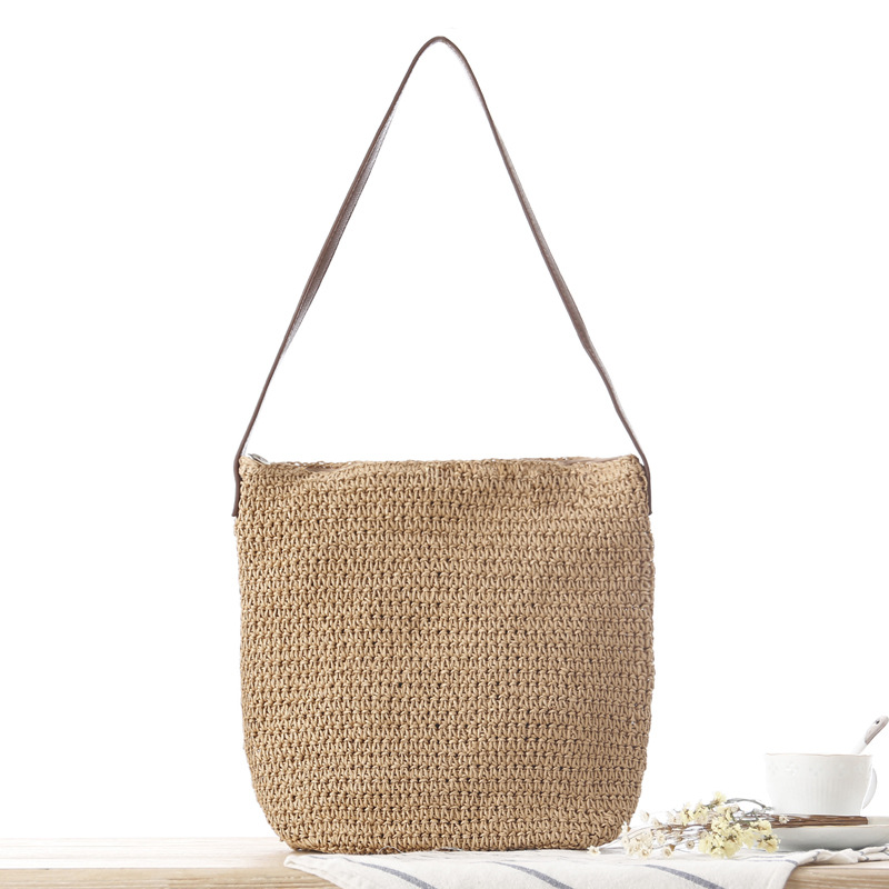 Paper Straw Color - Sac d'été décontracté en paille tressée
