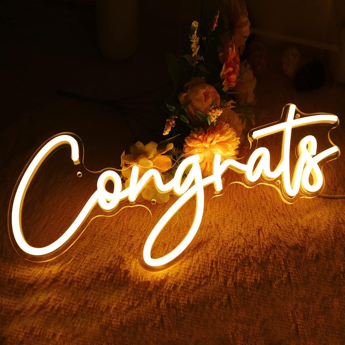 Panneau néon « Félicitations » - Neon Sign Party avis et prix