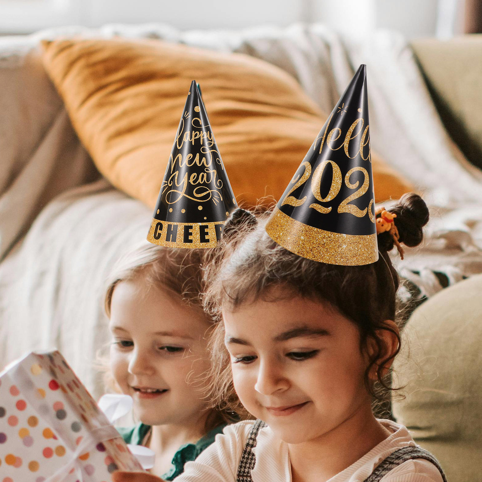 6 chapeaux de fête noirs et do - Party Hat Cone avis et prix