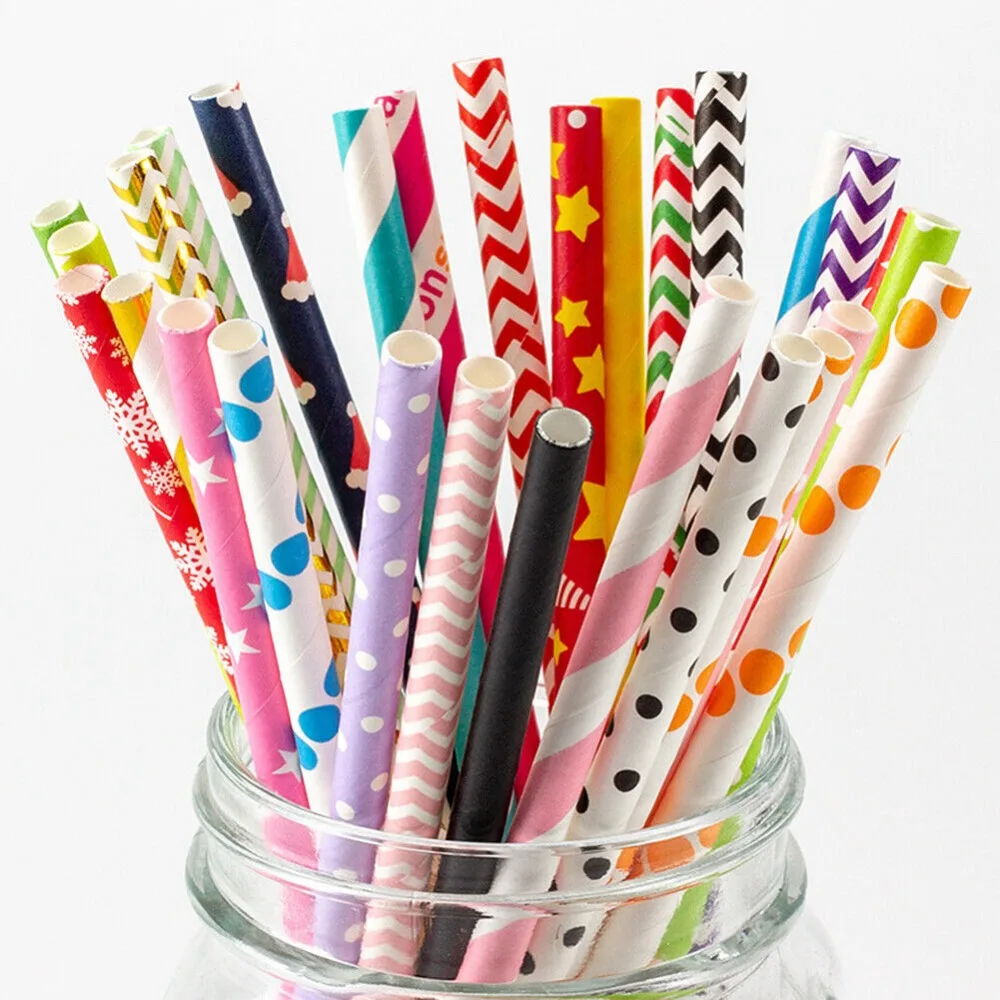 100 pailles en papier emballée - Paper Straw Color avis et prix
