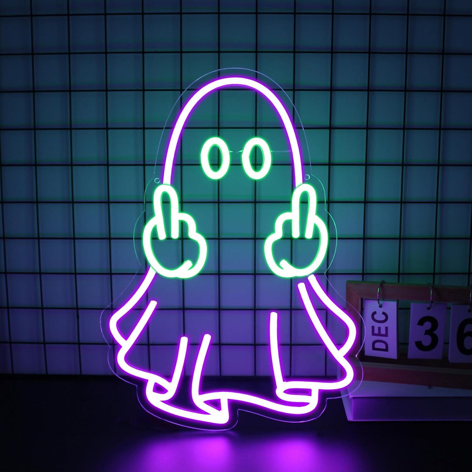 Enseigne néon LED Ghost alimen - Neon Sign Party avis et prix