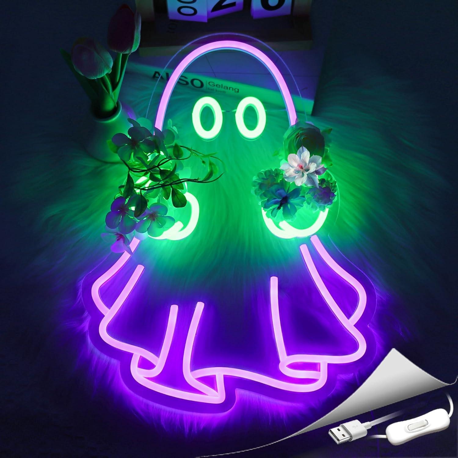 Enseigne néon LED Ghost alimen - Neon Sign Party avis et prix