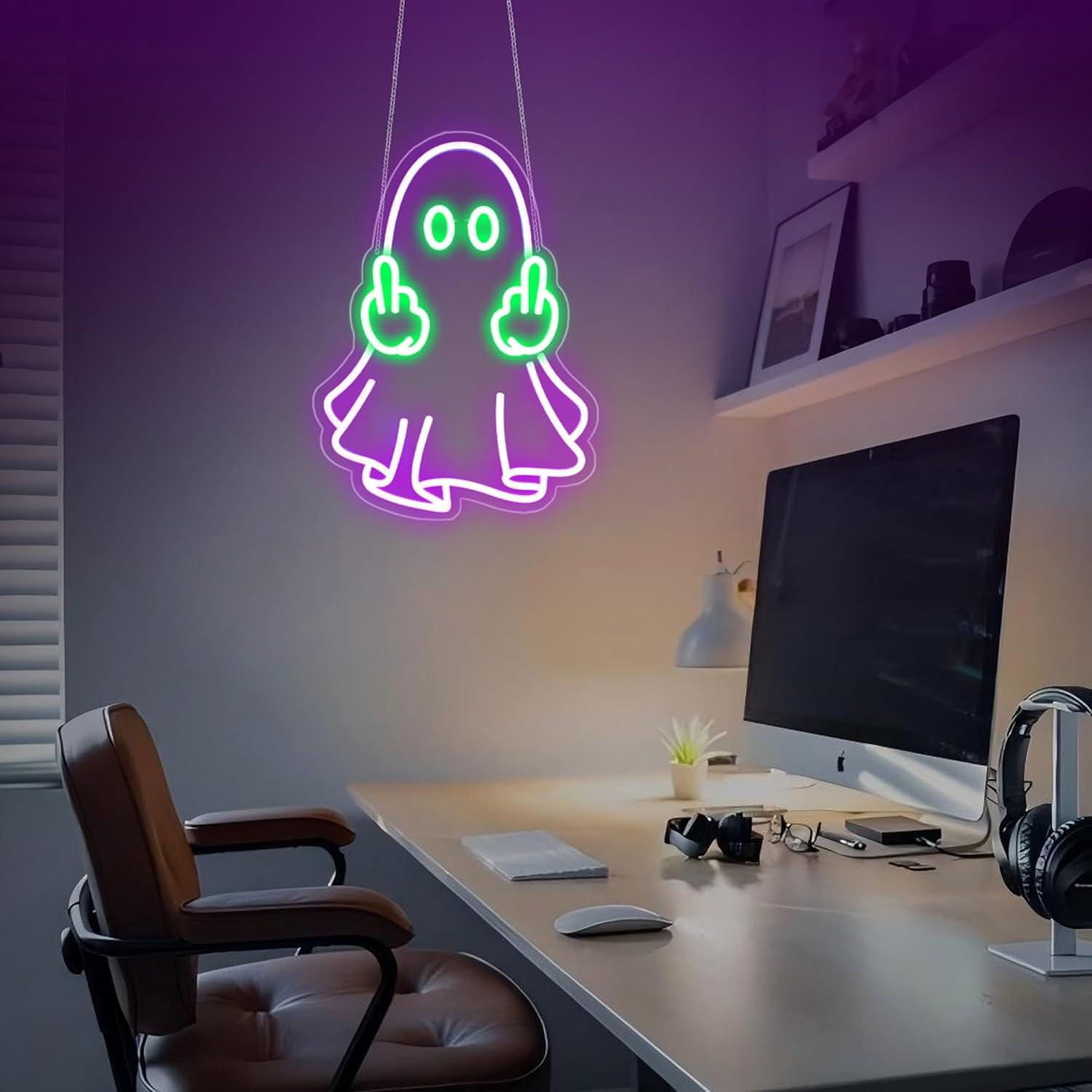 Enseigne néon LED Ghost alimen - Neon Sign Party avis et prix