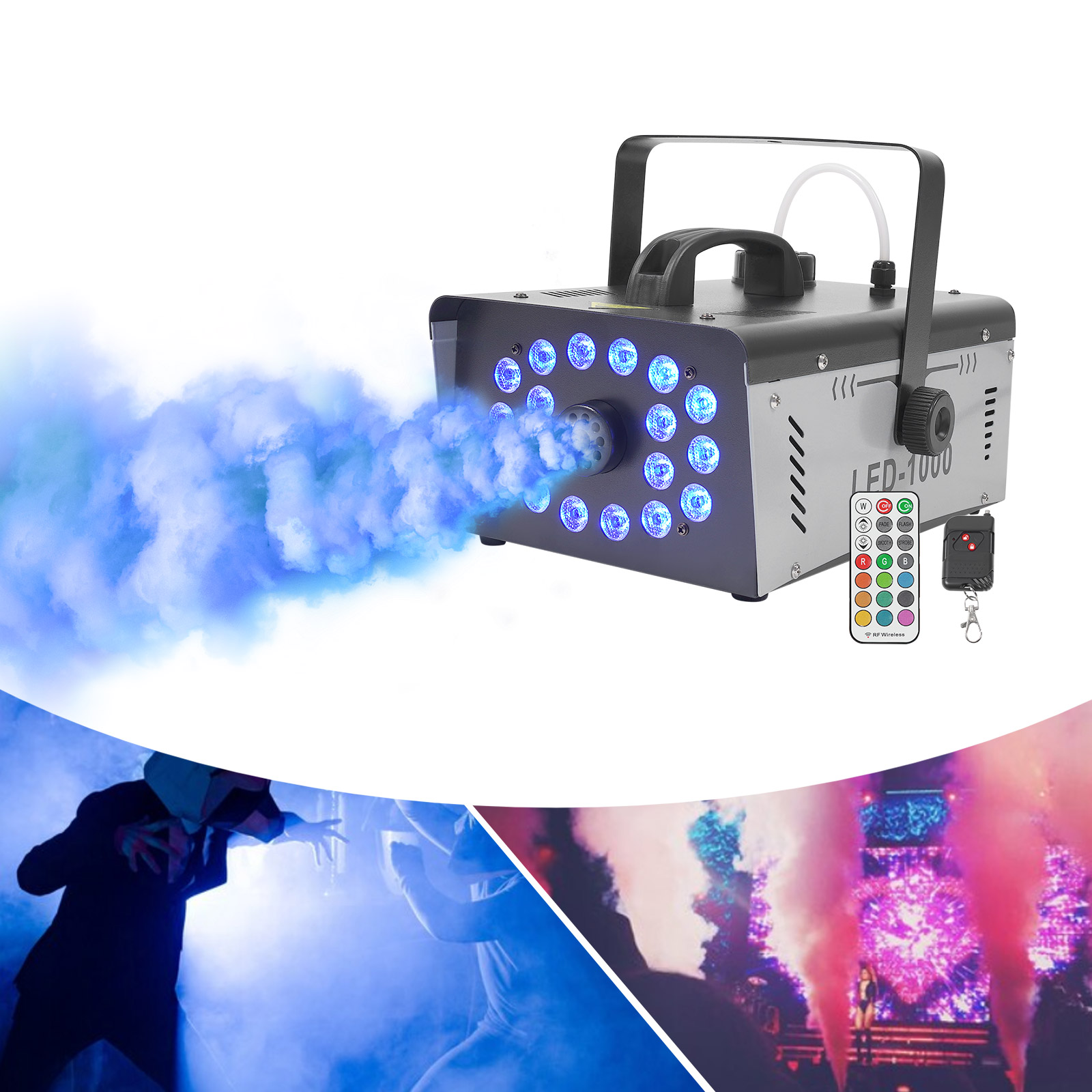 Machine à fumée 1000W 18 LED,  - Event Party Dj avis et prix