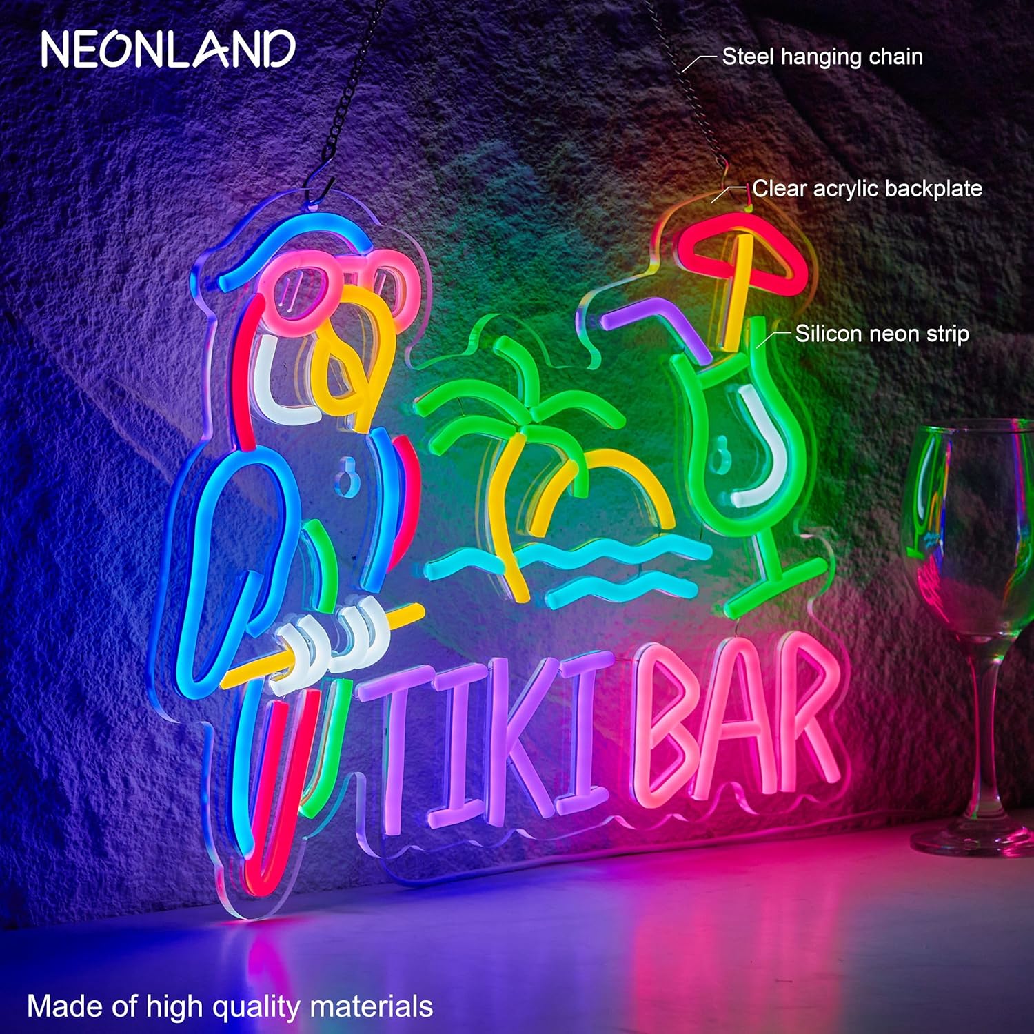 Enseigne néon LED USB Tiki Bar - Neon Sign Party avis et prix