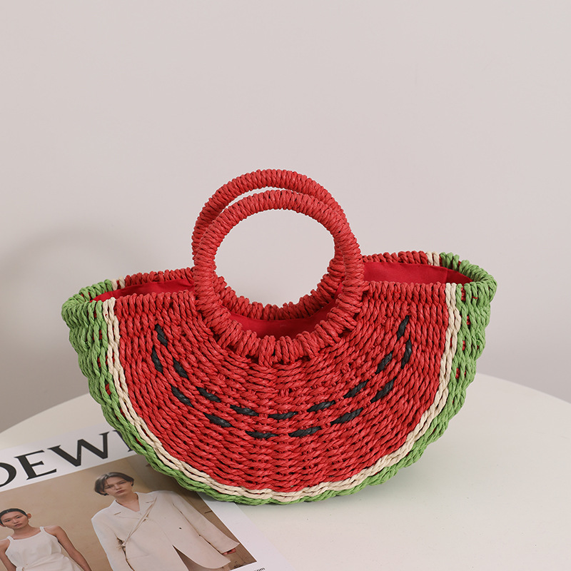 Mignon pastèque paille sac cou - Paper Straw Color avis et prix