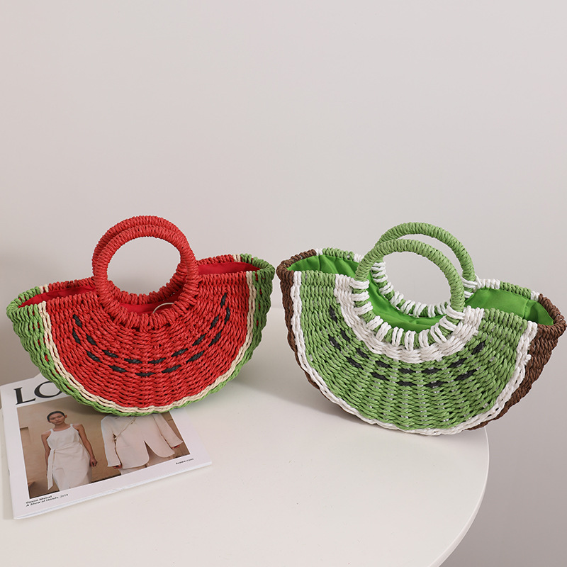 Mignon pastèque paille sac cou - Paper Straw Color avis et prix