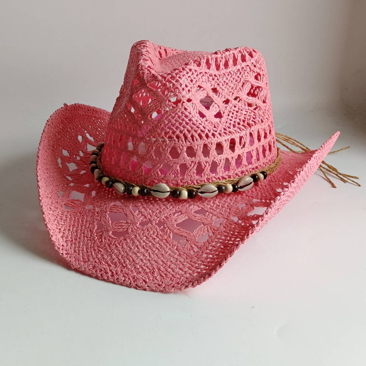 Chapeau de cowboy rose en pail - Paper Straw Color avis et prix