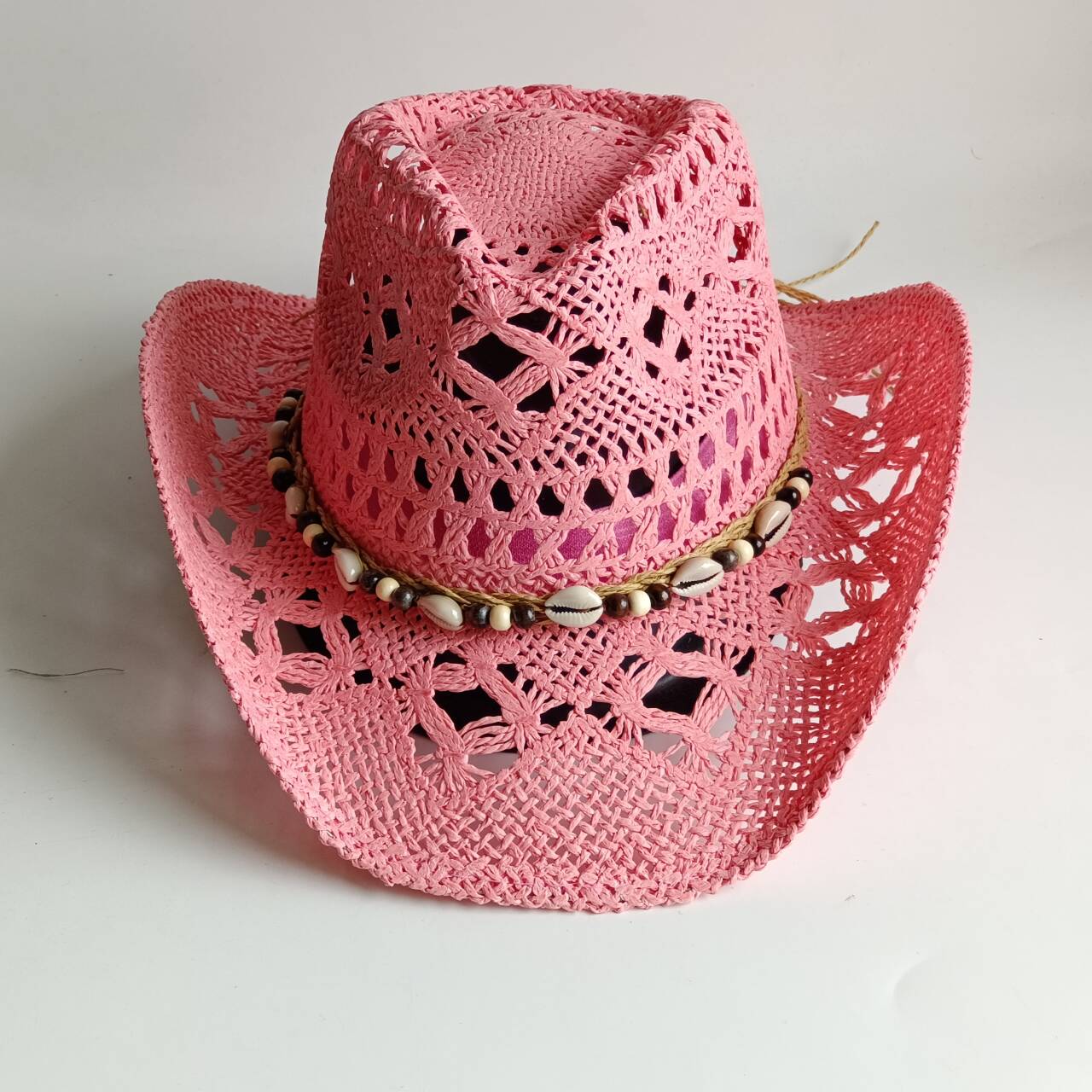 Chapeau de cowboy rose en pail - Paper Straw Color avis et prix