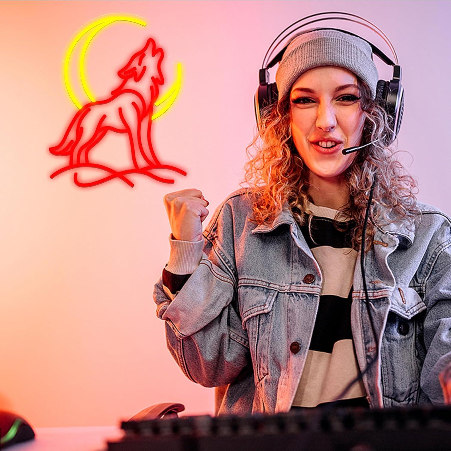 Enseigne néon Loup hurlant, lu - Neon Sign Party avis et prix